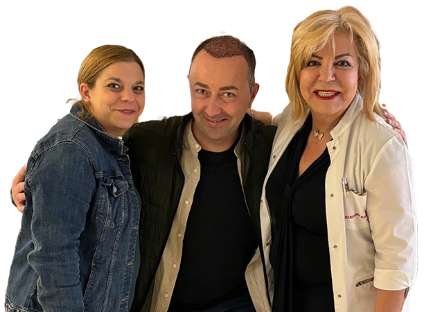 Ασθενής που έχει υποβληθεί σε μεταμόσχευση μαλλιών