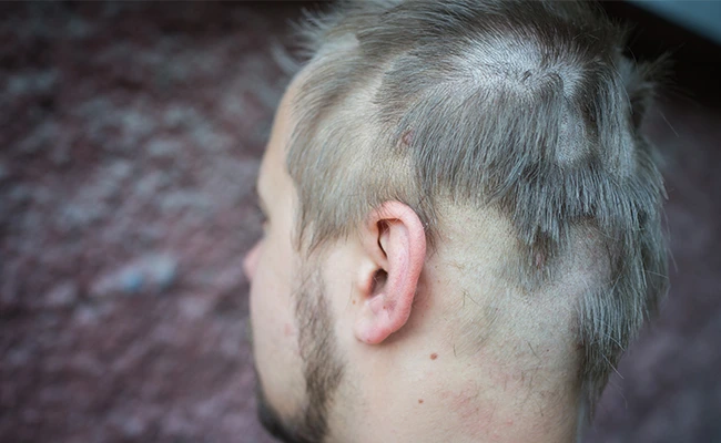Άνδρας με γυροειδή αλωπεκία