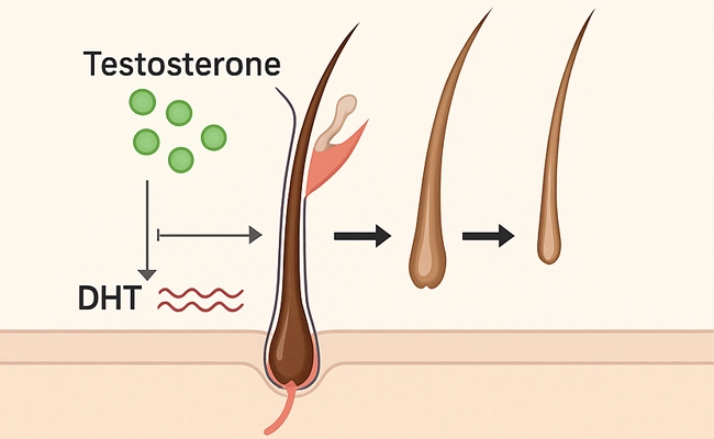 Πως επηρεάζει η τεστοστερόνη την DHT